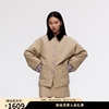 设计师品牌CAYLA23秋冬拼格撞色短款棉外套单排扣格子外套