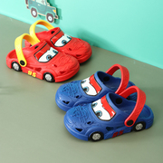 迪士尼男女小中儿童花园洞洞拖鞋夏季户外EVA小汽车创意夏季