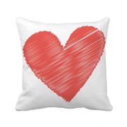高档沙发靠垫双面含芯礼物情人节红色心形图案方形抱枕学校幼