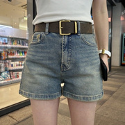 浅色牛仔短裤女士夏季薄款2024年高腰显瘦小个子百搭阔腿热裤