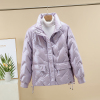 免洗亮面羽绒棉服女短款2022冬季韩版宽松棉袄女加厚棉衣外套