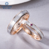 18k玫瑰金黄金(金黄金)彩金，分色转动钻石对戒情侣款au750求婚结婚戒指女