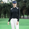 美国PGA 2023高尔夫服装女士长袖T恤春夏女装上衣立领拉链衣服