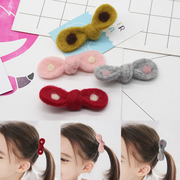 羊毛毡兔耳朵蝴蝶结发箍头饰品配件 儿童皮筋头绳波点耳朵DIY材料