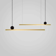 极简餐厅吊灯现代简约创意全铜北欧灯具轻奢设计师餐桌吧台长条灯
