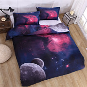 宇宙床上用品3D星空床单四件套被套枕套2.0m床包梦幻套件床笠
