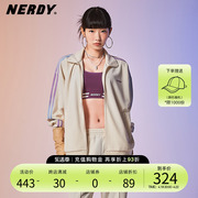 nerdy2024春夏情侣装渐变双杠运动服套装，女宽松休闲外套上衣
