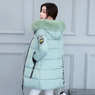2023冬装韩版棉服，女大毛领外套修身显瘦棉衣，中长款大码棉袄潮