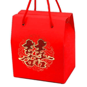 结婚喜糖盒创意手提式糖果盒子，中式糖盒婚庆时尚伴手包装纸盒