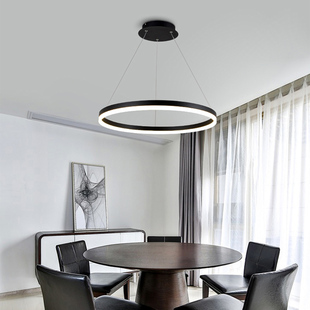 简约美式LED吊灯 创意工程圆环形客厅办公室吧台咖啡餐厅房间吊灯