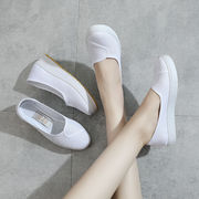 听海北京布鞋女平跟护士鞋，白色平底软底，工作鞋浅口低帮鞋松糕鞋美
