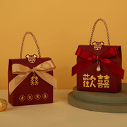 中式结婚手提喜糖盒子婚礼，糖果盒包装盒伴手礼回礼，袋简约风小清新