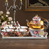 古典玫瑰欧式骨瓷花茶茶具套装英式下午茶玻璃蜡烛加热花茶壶茶杯