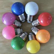 LED灯泡E27螺口1.5W红色小球泡户外装饰室内七彩色黄蓝绿粉紫桔暖