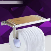 不锈钢卫生间纸巾盒金色厕所手机架防水擦手纸盒浴室纸巾架创意