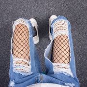 网格丝袜超薄款镂空韩国渔网，袜连裤袜防勾丝，时尚网眼袜打底袜子女
