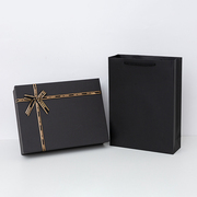 黑色礼物盒空盒衬衫盒围巾，礼盒送男生，女生盒子包装盒定制logo