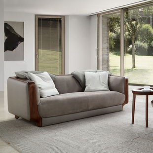 楷模-亚瑟沙发 新中式皮艺沙发现代简约沙发客厅组合套装t