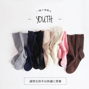 韩国糖果彩色羊毛袜!竖条纹复古秋冬加厚保暖柔软女士短袜堆堆袜