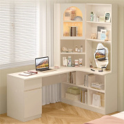 书桌书架组合学习桌电脑桌，简约家用卧室，书柜一体学生转角写字桌子