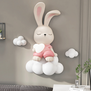兔子立体浮雕儿童房装饰画卧室床头挂画壁灯壁挂客厅背景墙壁画