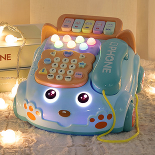 婴儿童玩具仿真电话机座机幼男宝宝，音乐手机益智早教1一岁2小女孩