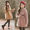 秋冬季女童呢子加厚外套，2023韩版洋气儿童中长款上衣毛呢大衣