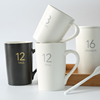 简约陶瓷马克杯带盖带勺创意，办公室大容量水杯家用咖啡杯泡茶杯