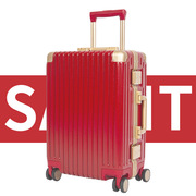 26寸红色铝框拉杆箱女行李箱结婚陪嫁箱20寸商务，旅行箱男登机箱包
