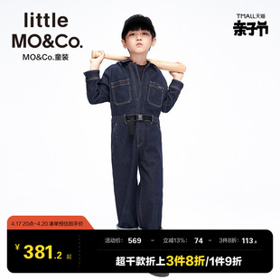 littlemoco童装春秋装，男童女童牛仔裤儿童长袖，长裤连体裤裤子