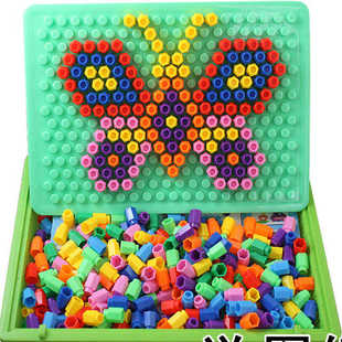 百变智慧魔盘组合拼插板，积木玩具蘑菇钉拼图，儿童益智力玩具