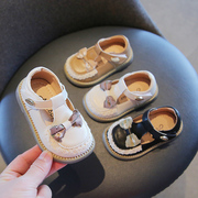 婴儿学步鞋子1一2岁女宝宝皮鞋软底公主鞋，儿童单鞋春秋小童鞋