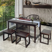 中式实木茶桌家用小茶台书桌两用阳台茶桌椅组合客厅花梨木泡茶桌