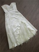 0216a白色抹胸绸缎婚纱蓬蓬裙钉珠长款晚礼服裹胸婚纱加大0220at