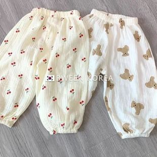 宝宝薄款灯笼裤棉纱，男小童防蚊裤女儿童空调裤，1-3岁婴儿夏天裤子