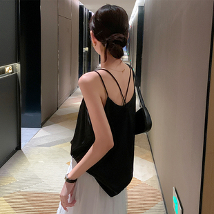 韩国版型设计气质超仙性感百搭宽松显瘦夏季外穿雪纺衫吊带女装