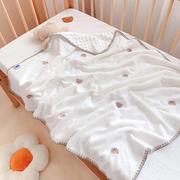 婴儿盖毯ins豆豆绒毛毯新生儿童安抚睡毯幼儿园法兰绒午睡毯秋冬