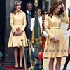 高级定制凯特王妃同款浅黄色羊毛西装连衣裙外套女修身大摆高腰冬