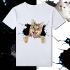 3d立体萌猫咪创意t恤男动物，图案印花短袖，情侣亲子装个性纯棉t恤
