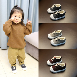 宝宝棉鞋男童1-2-3岁小童，鞋子冬季宝宝鞋女童，加绒懒人布鞋潮