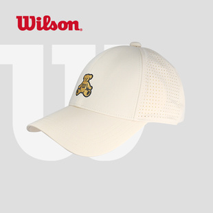 Wilson威尔胜情侣网球帽防晒白色女式可调节透气成人男棒球帽