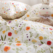 温馨的桔梗花 纯棉床单单件加厚斜纹布100全棉被单少女单双人床
