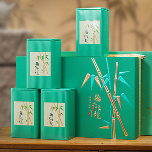 绿茶铁罐空罐茶叶礼盒装，高档空盒子，龙井崂山包装盒通用定制