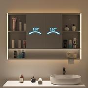 浴室镜柜隐藏式镜箱，室防水实木壁挂卫浴，镜子置物架柜