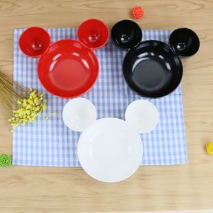 日式卡通三格饭盘创意仿瓷小盘餐具儿童宝宝餐盘点心盘水果糕点