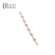 玫瑰金水晶(金水晶)手链ins小众设计简约个性，欧美时尚奢华粉色圆水晶礼物