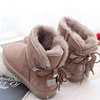 冬季蝴蝶结雪地靴女韩版百搭加厚保暖防滑牛皮羊毛一体短靴棉