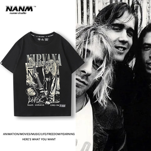 Nirvana涅盘乐队短袖男女款摇滚美式复古街头vintage宽松t恤半袖