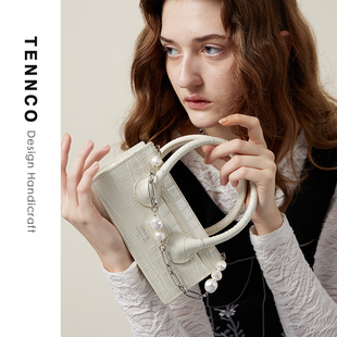 tennco原创「迷你烟盒包」2023小众设计包包，鳄鱼纹牛皮手提包
