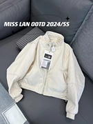 薄棉短夹克外套女欧货2024年韩版时尚立领棒球服二棉米色棉衣